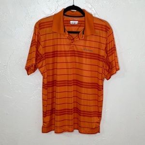 Columbia Omni Shade PFG stripes front logo polo shirt size medium EUC